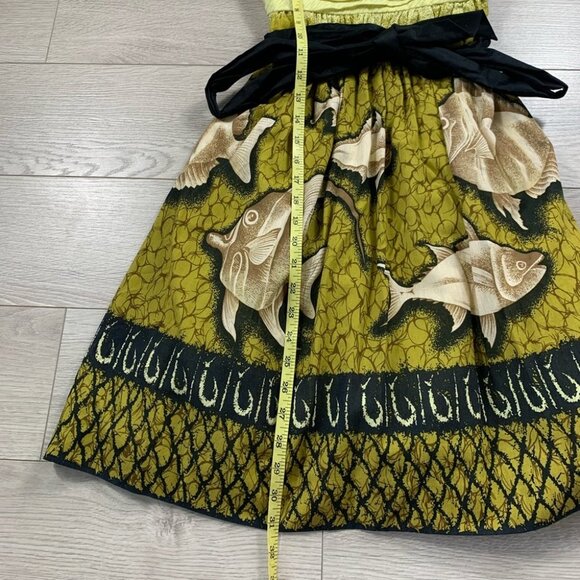 Anthropologie Vanessa Virginia Fish Pattern Baxter Bay Mini Strapless Dress - Picture 15 of 16